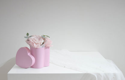 FLOWER BOX różowe serce